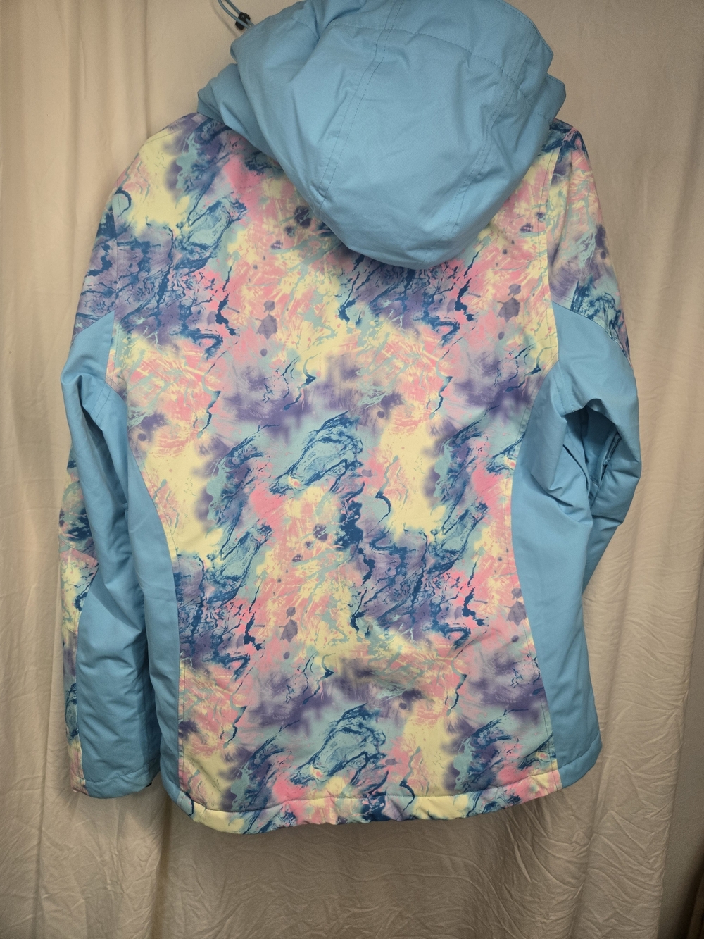 Women's Multicolor Hooded Ski Jacket L Augh So Amazing - Picture 6 of 16